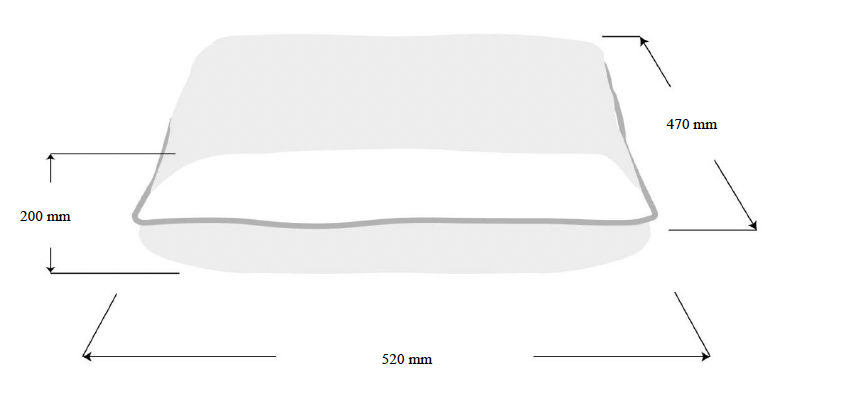 Illustration showing dimensions after Hydration