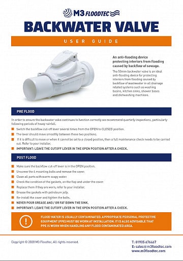 Backwater Valve User Guide