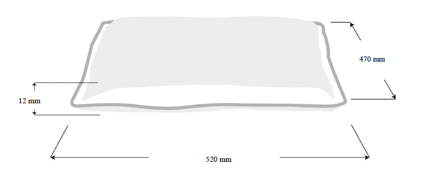 Illustration showing dimensions before Hydration