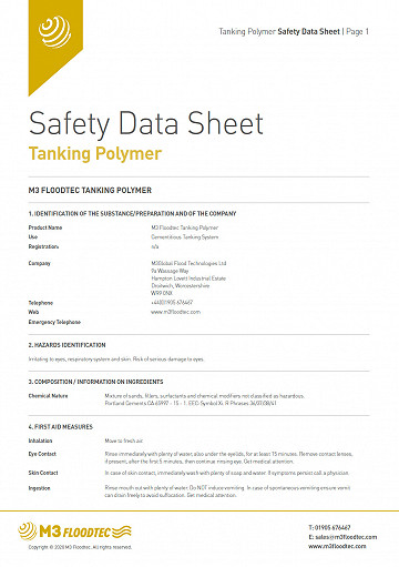 Tanking Polymer Safety Data Sheet
